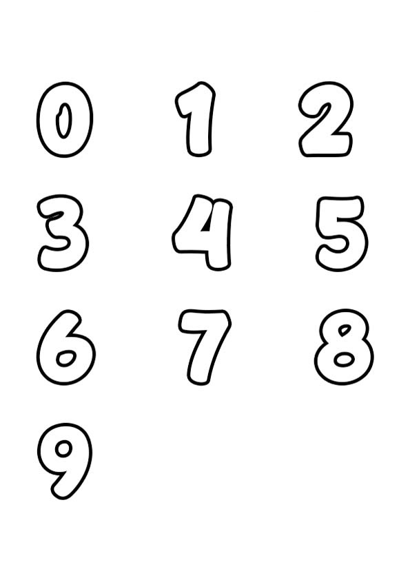 Numbers Colouring Pages
